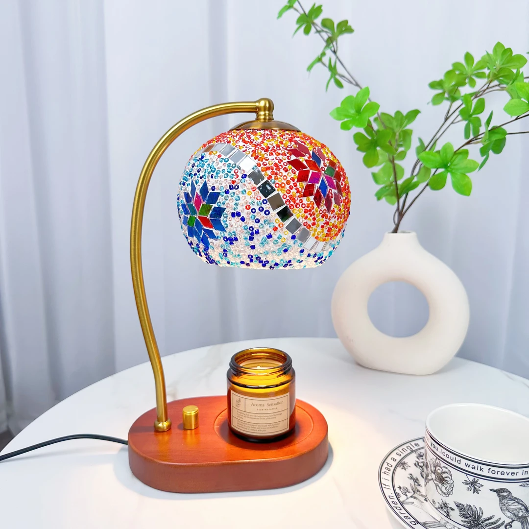 梦幻轻奢客厅香薰融蜡灯手工玻璃卧室床头灯美式复古高级感氛围灯