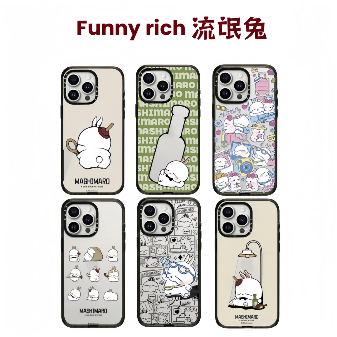 【Funny rich流氓兔】case创意联名适用苹果15/14/13/12镜面亚克力