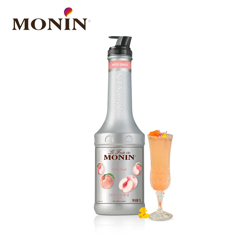 莫林MONIN白桃风味果酱瓶装1000ml咖啡伴侣调鸡尾酒冰沙果汁饮料