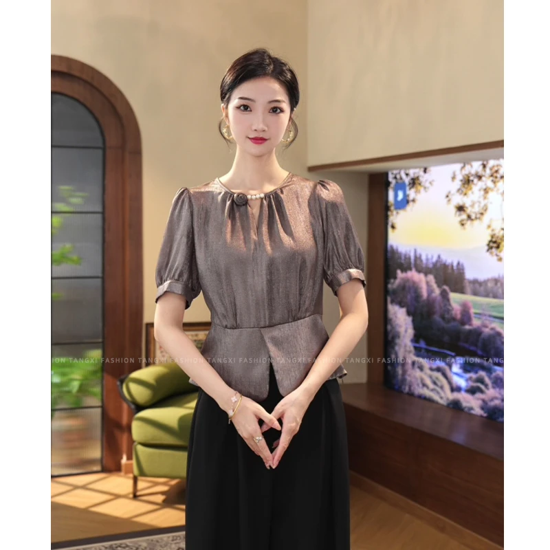 现货2025夏季新款【4936】百搭小众法式气质高级感洋气时尚显瘦衬衫