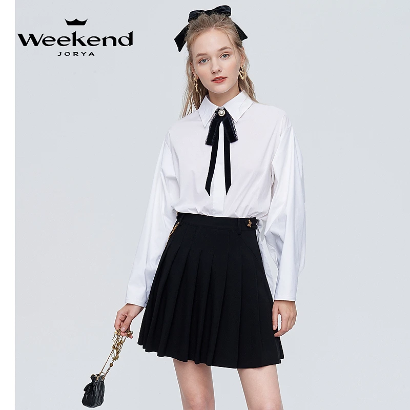 卓雅周末蝴蝶结白色时尚设计感衬衫WJWCCA25