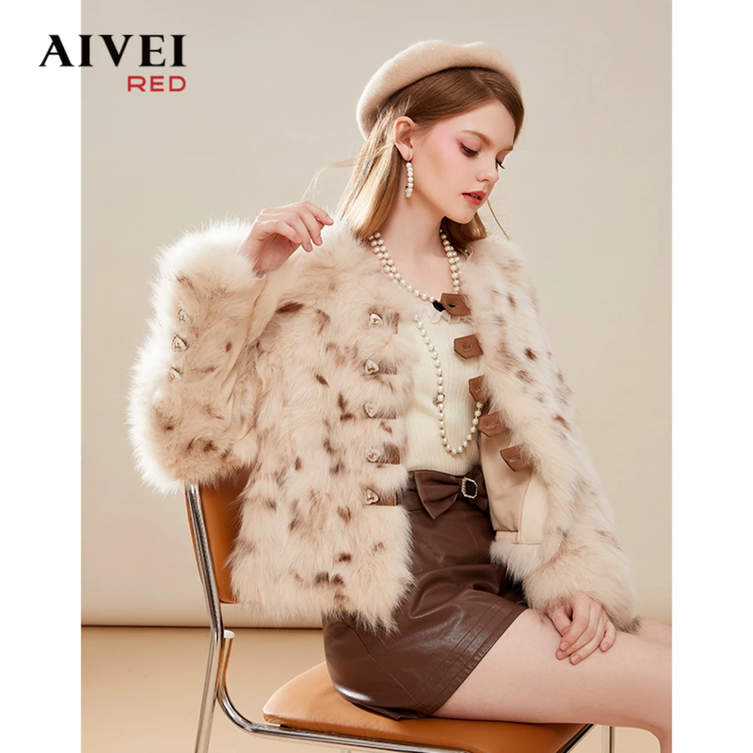 【蜜思仝】AIVEI秋冬新美拉德轻奢宽松编织外套Q0660057