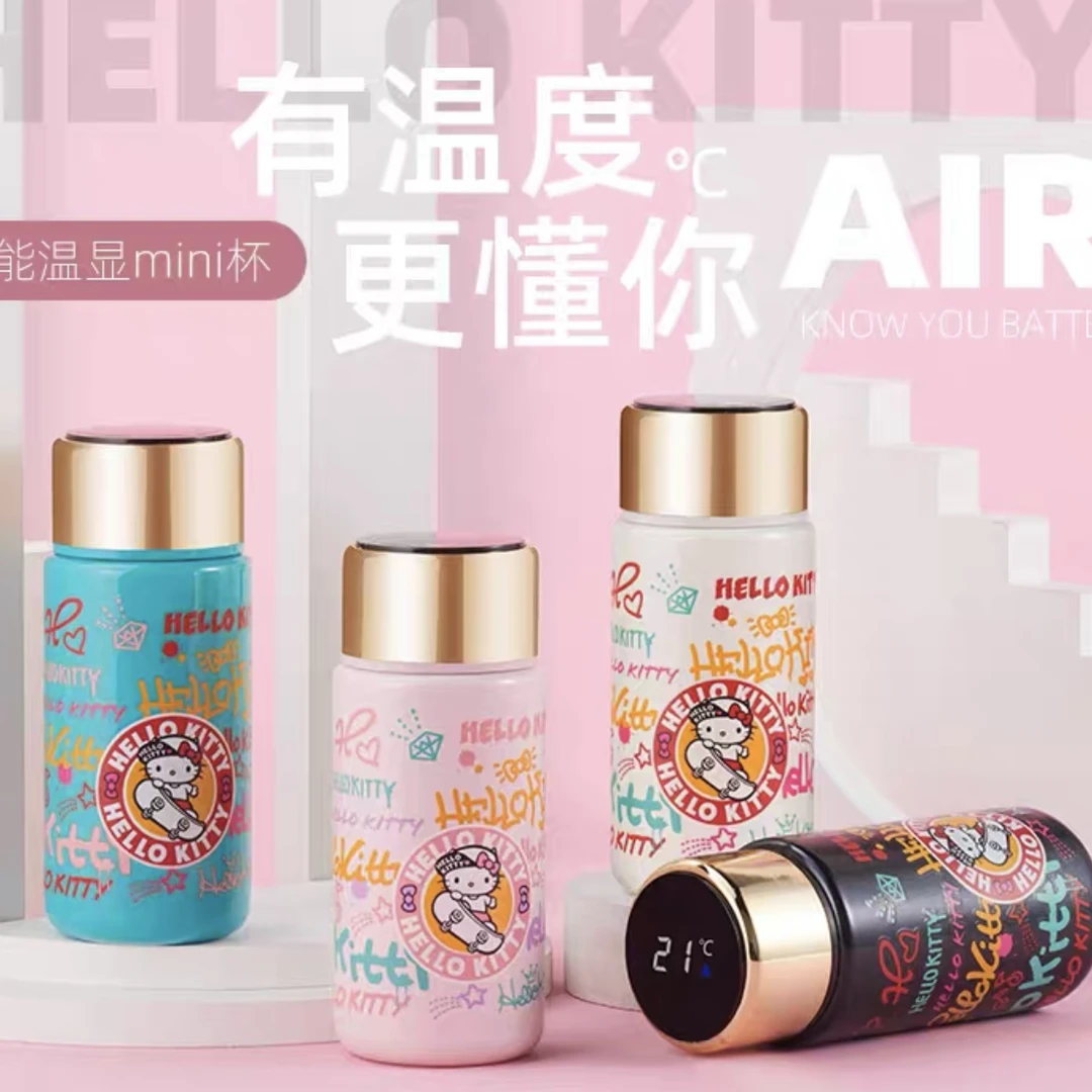 Holle猫智能显示屏便携女生旅行保温杯，带夜光漆面！