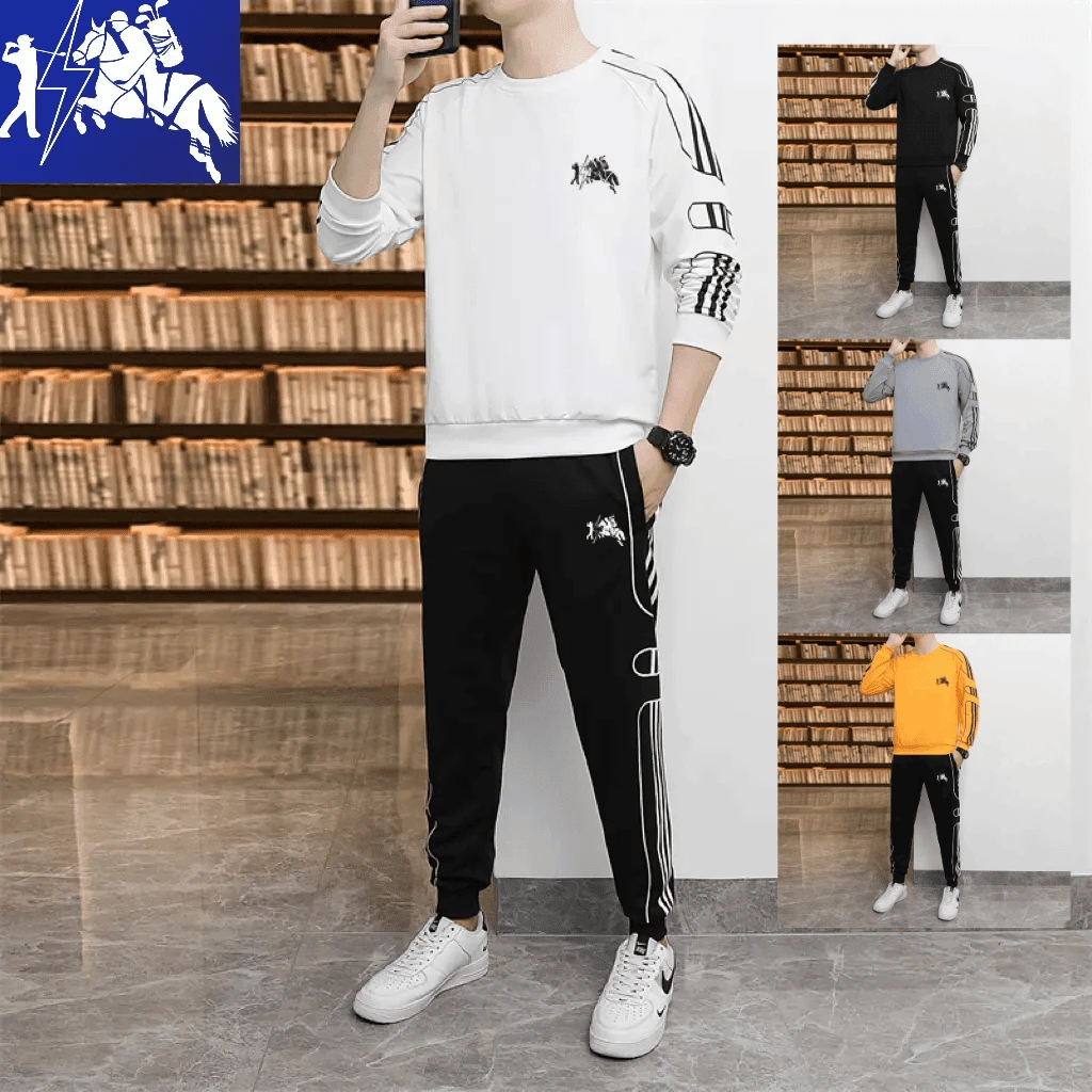 PAULSOUPWILLY/保罗汤威羊秋冬时尚情侣条纹潮流休闲套装7103