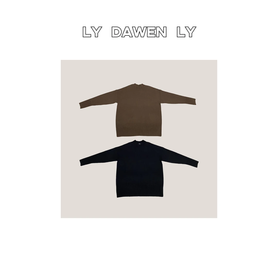 DAWEN  | row系高级极简纯色半高领宽松毛衣 K344#