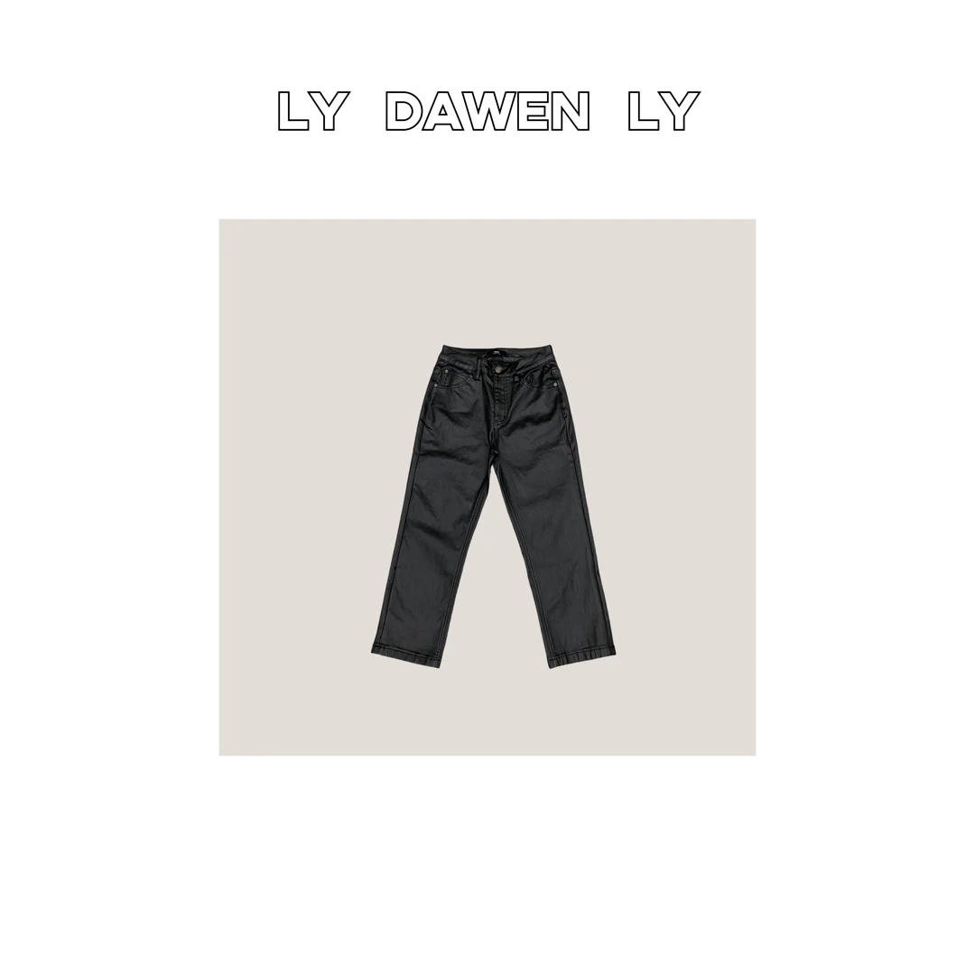 DAWEN  | 涂层加绒加厚显瘦烟管直筒裤 K304#