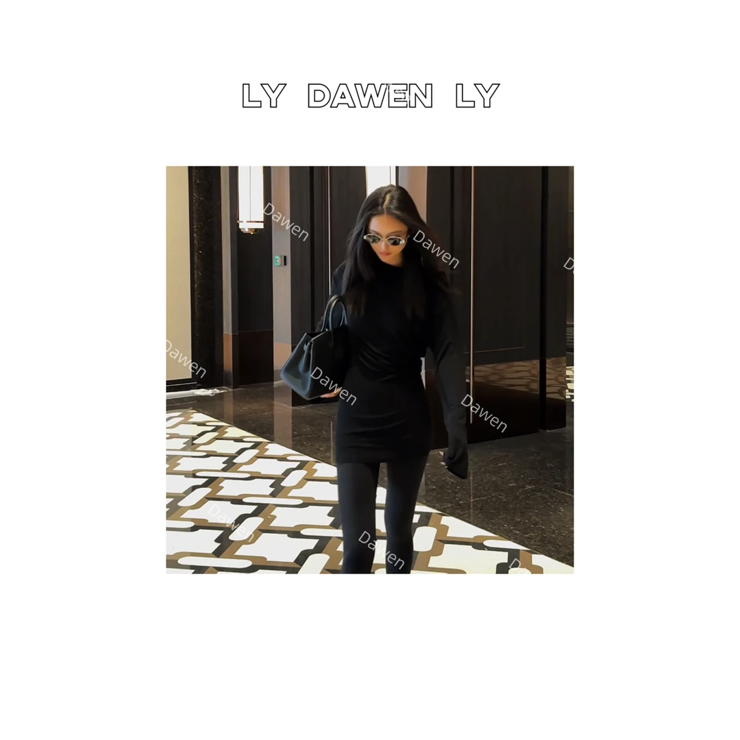 DAWEN  | 天丝羊毛高弹纯欲风显瘦褶皱打底衫 K466#