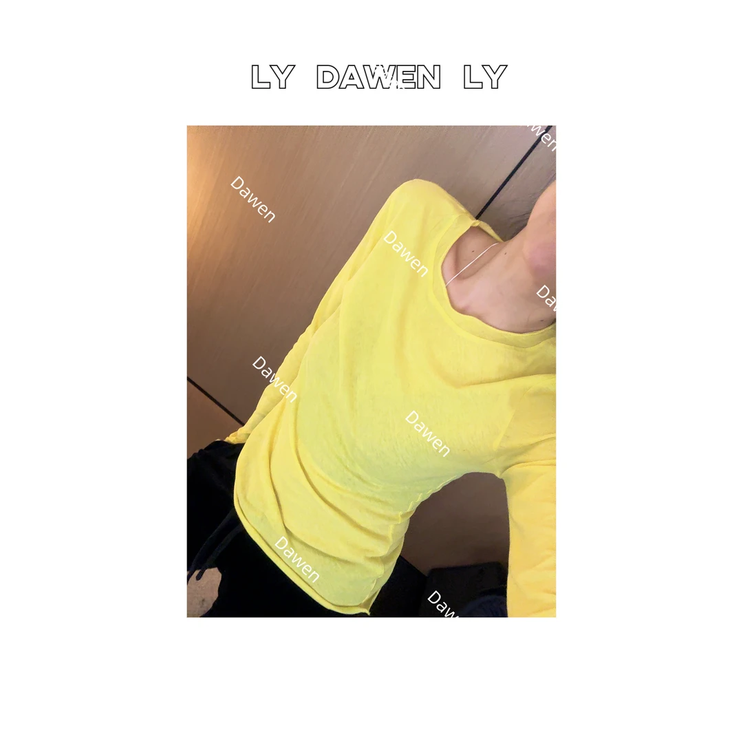 DAWEN  | 后中压线 极简收腰显瘦长袖打底衫 K473#