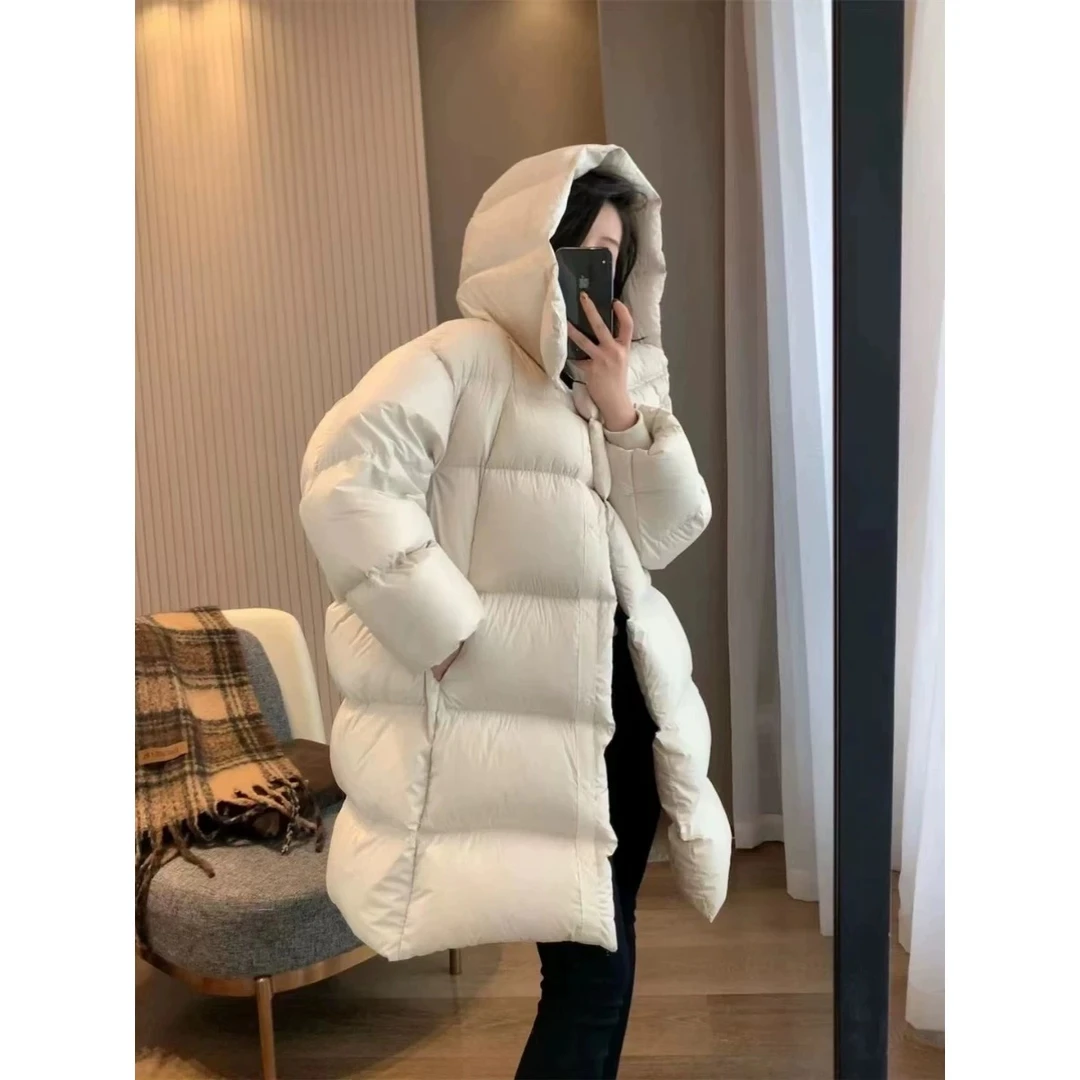 红人上新 泡芙茧型无内胆羽绒服女高级感阔版保暖加厚连帽