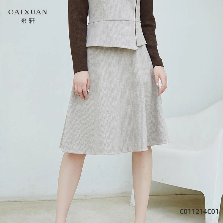 C011214C01CAIXUAN采轩【冬款】纯色甜美 时尚A字半身裙