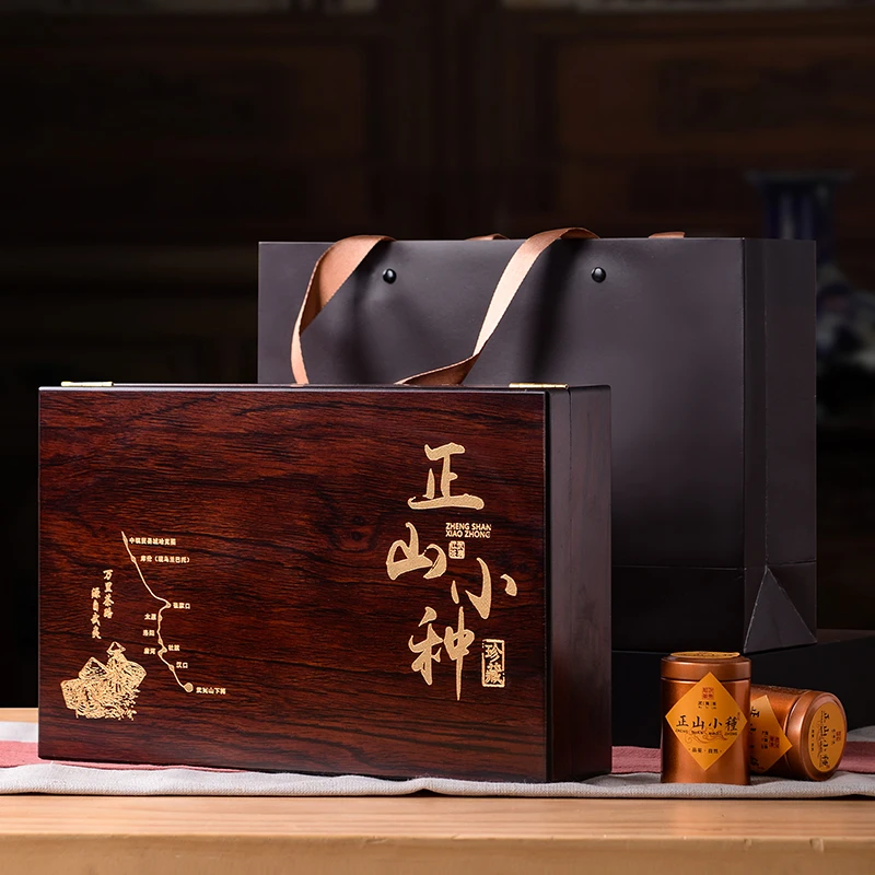 正山小种红茶茶叶礼盒装浓香型武夷红茶金骏眉高端木盒送礼送长辈