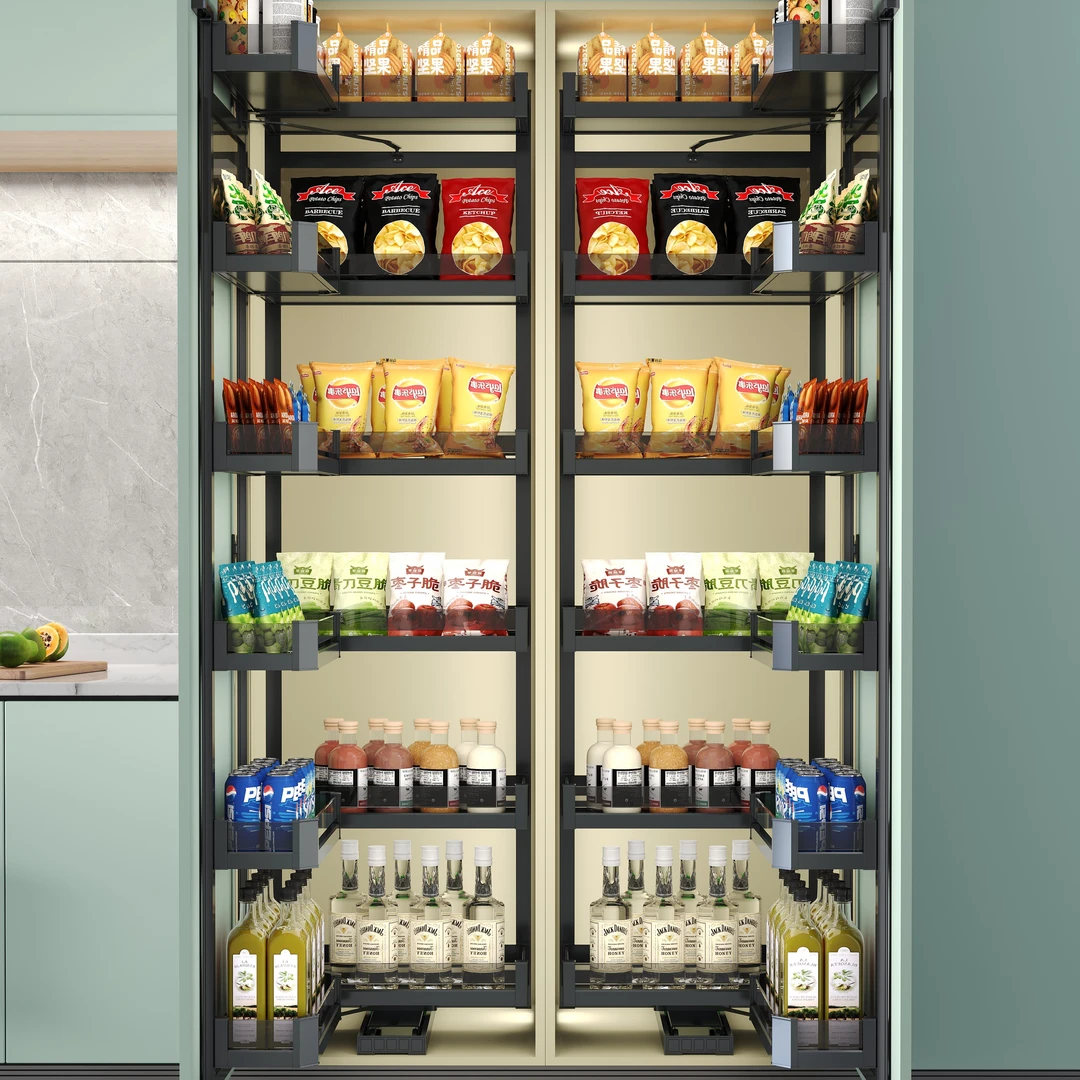 全铝大怪物拉篮多层大容量创意收纳静音结构储存阻尼安装方便通用