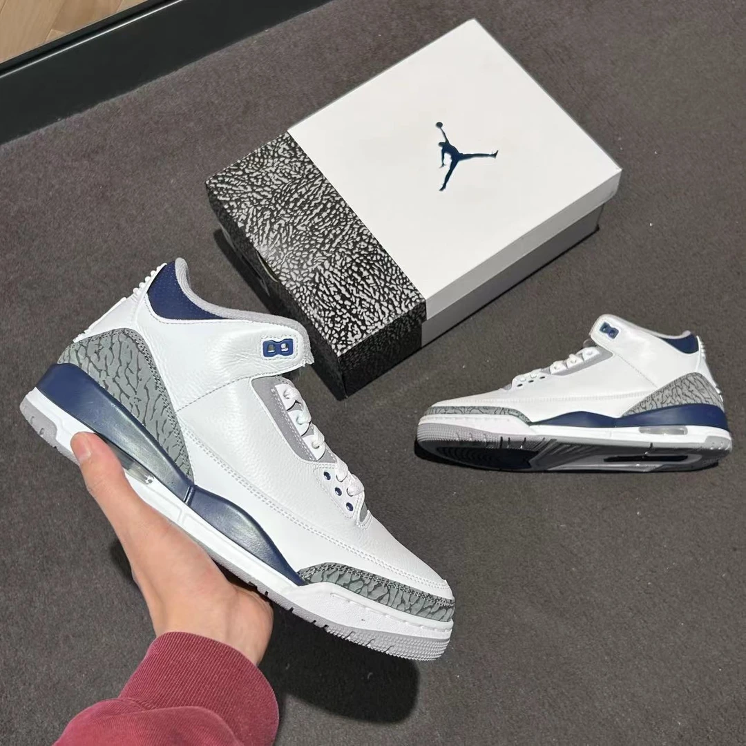 Nike/耐克男款篮球鞋AIR JORDAN 3午夜蓝AJ3男鞋板鞋CT8532-140