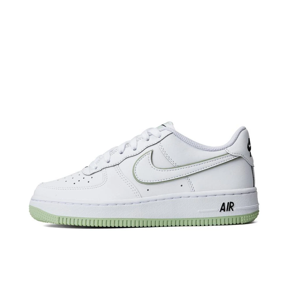Nike/耐克女款AIR FORCE 1 (GS)时尚白绿低帮复刻鞋CT3839-108