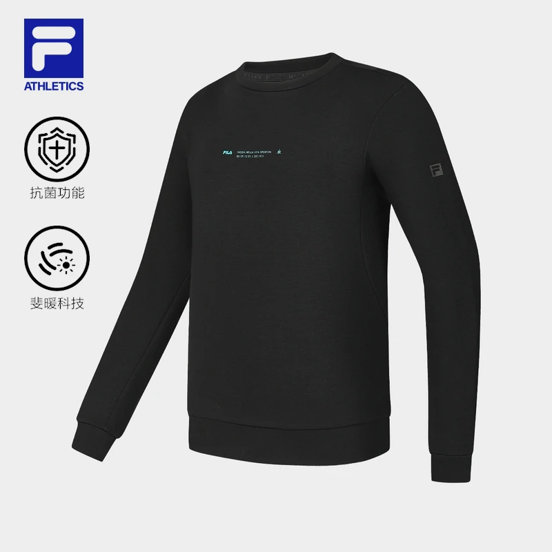 Fila/斐乐男子春秋【斐暖抗菌】保暖休闲商务圆领卫衣A11M441206F