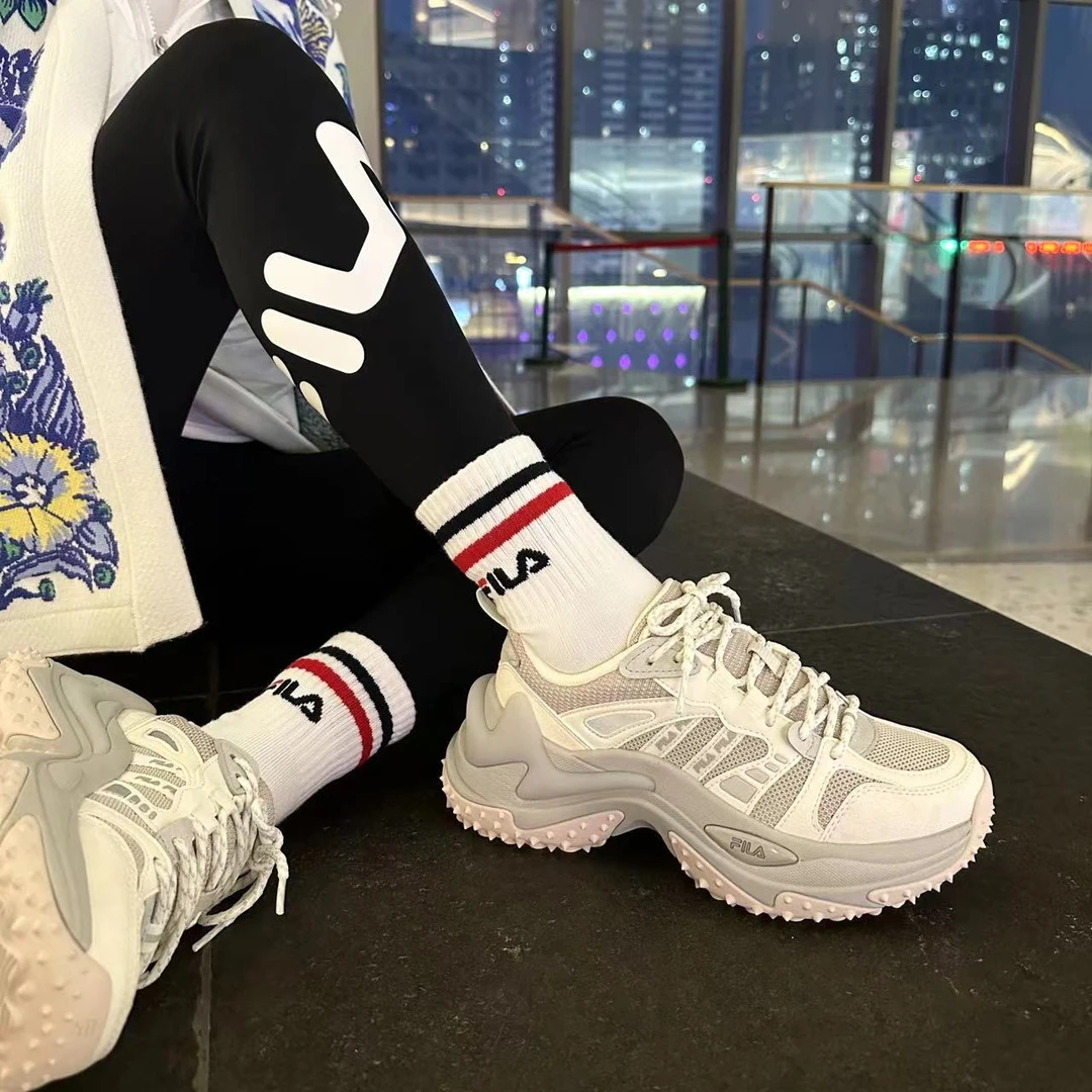 斐乐时尚女子【厚底鱼刺鞋3】休闲百搭增高潮流老爹鞋F12W411105F