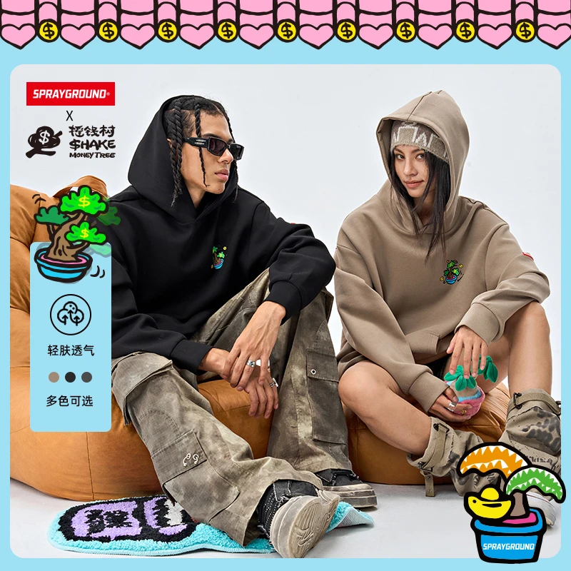 SPRAYGROUND 鲨鱼嘴摇树联名连帽卫衣套头宽松秋季XB WE033309