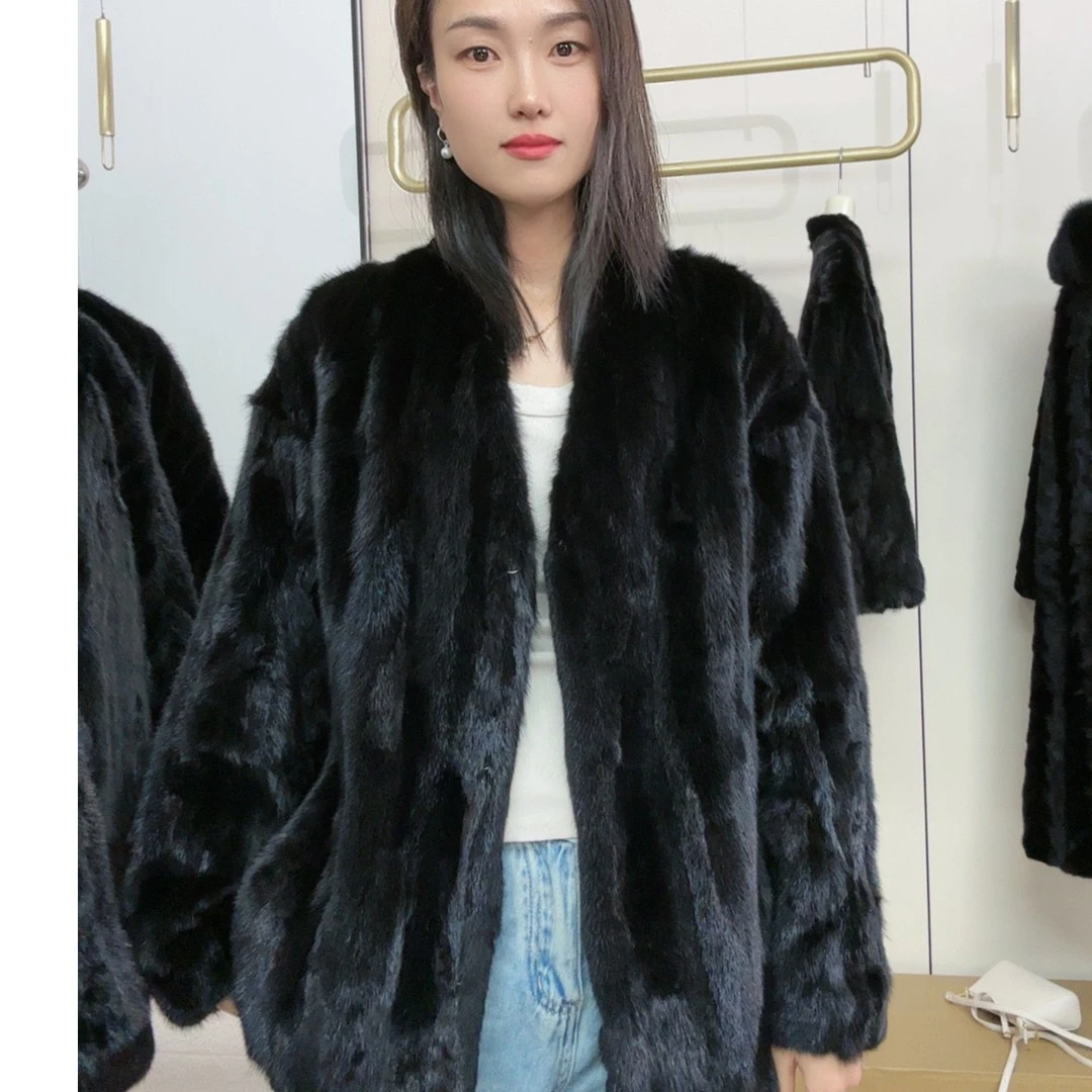NUANSHOU/暖兽女士设计潮流大衣911休闲宽松冬季水貂气质女款大码
