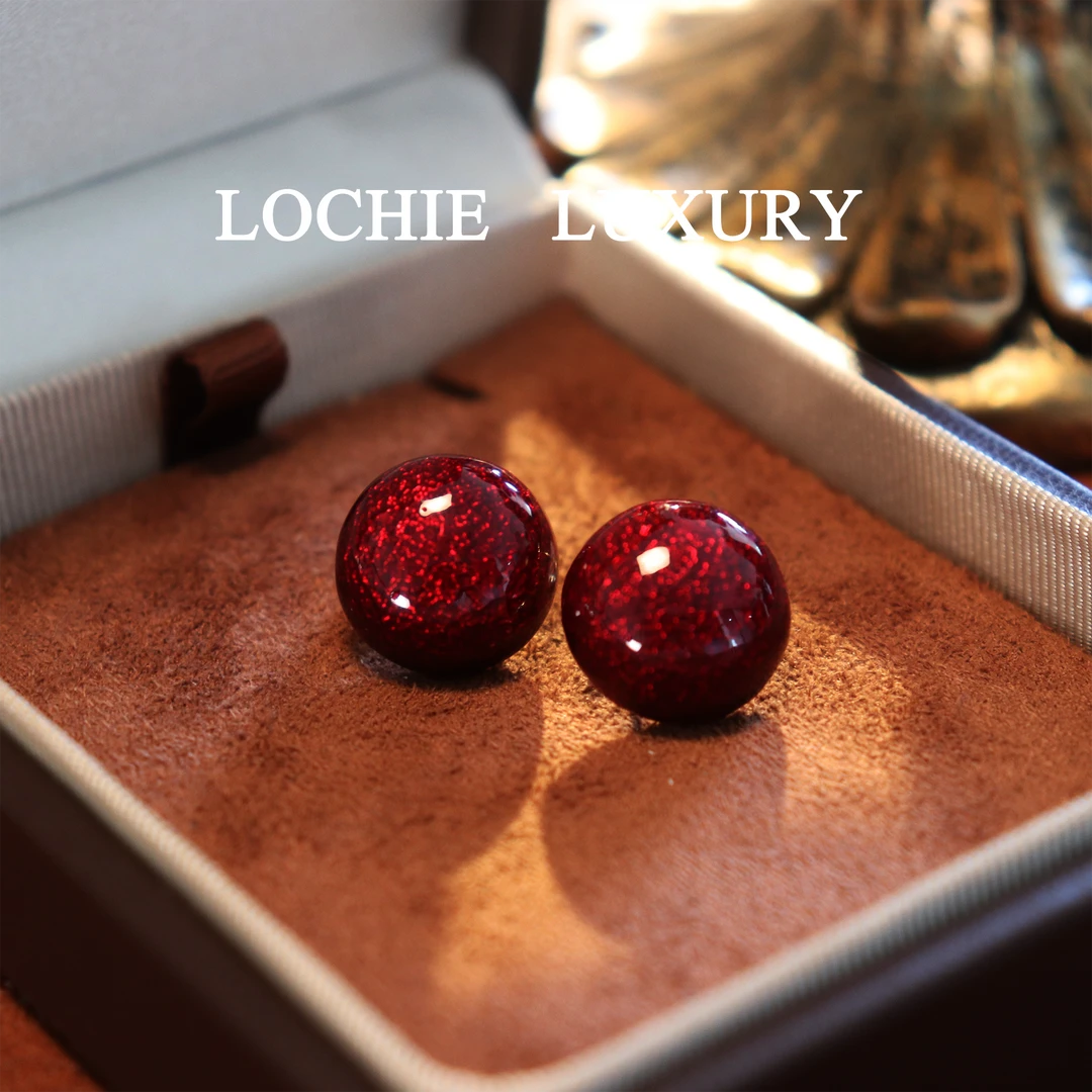 铜合金耳饰 Q016【迷幻巴黎】轻奢小众高品质百搭气质款红色耳钉