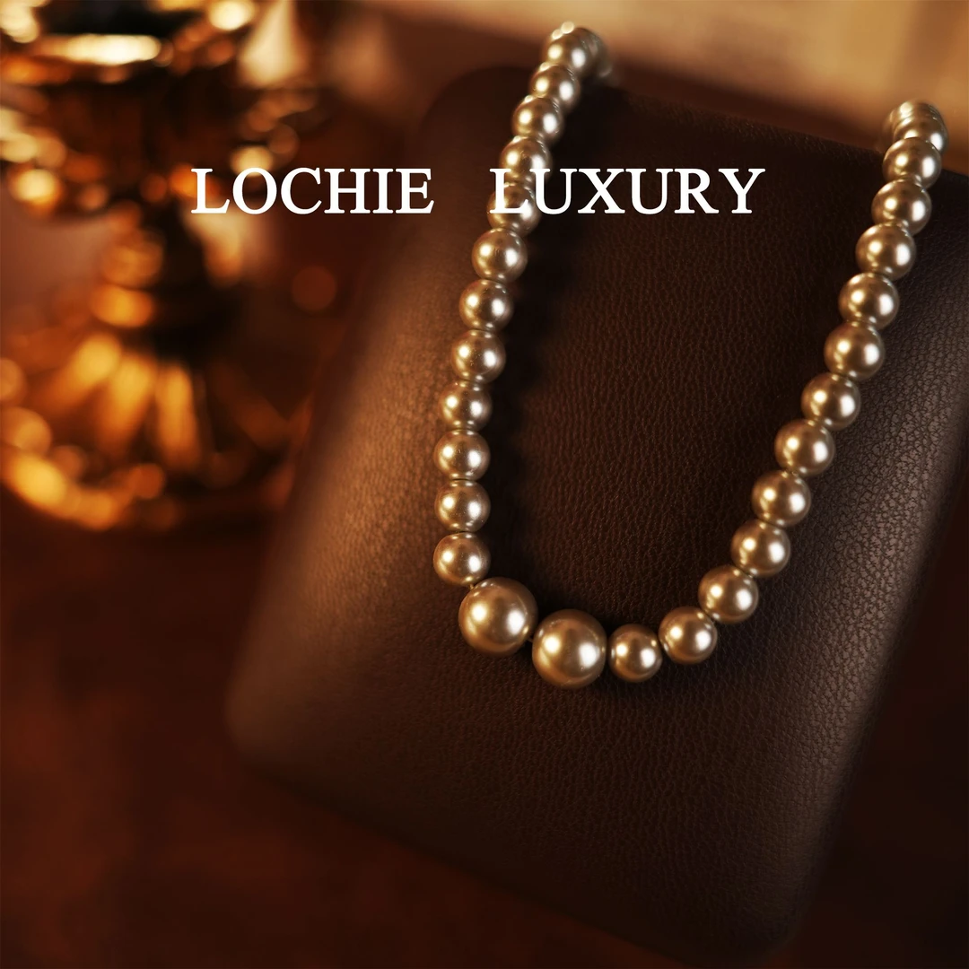 铜合金项链 G3511【珍珠绽放】复古轻奢限定灰色高品质玻璃项链