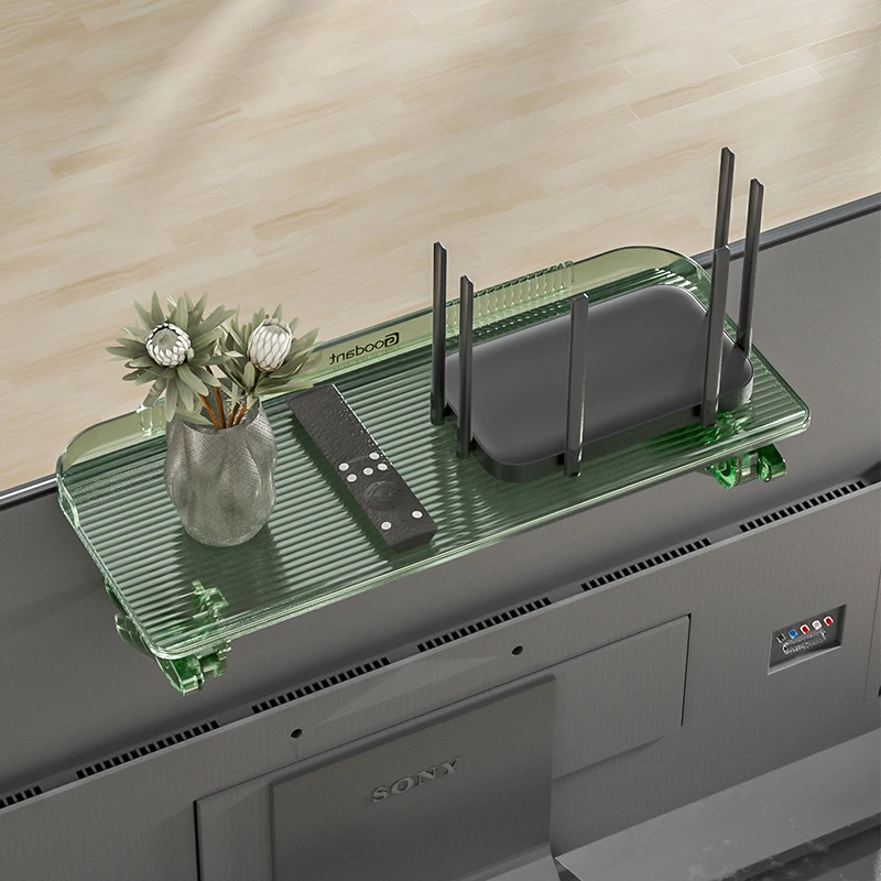 新款轻奢路由器置物架家用客厅壁挂免打孔机顶盒可调节电视机盒子