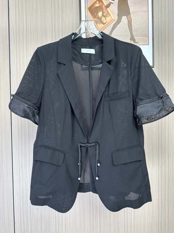 3170品牌撤柜女装kk夏季时尚休闲上衣女外套黑色