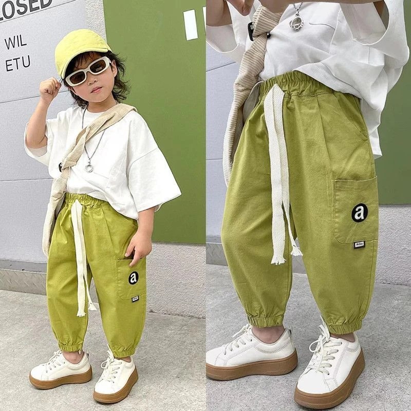 男童夏季裤子2025新款宝宝休闲裤夏款小童长裤童装男孩夏装九分裤