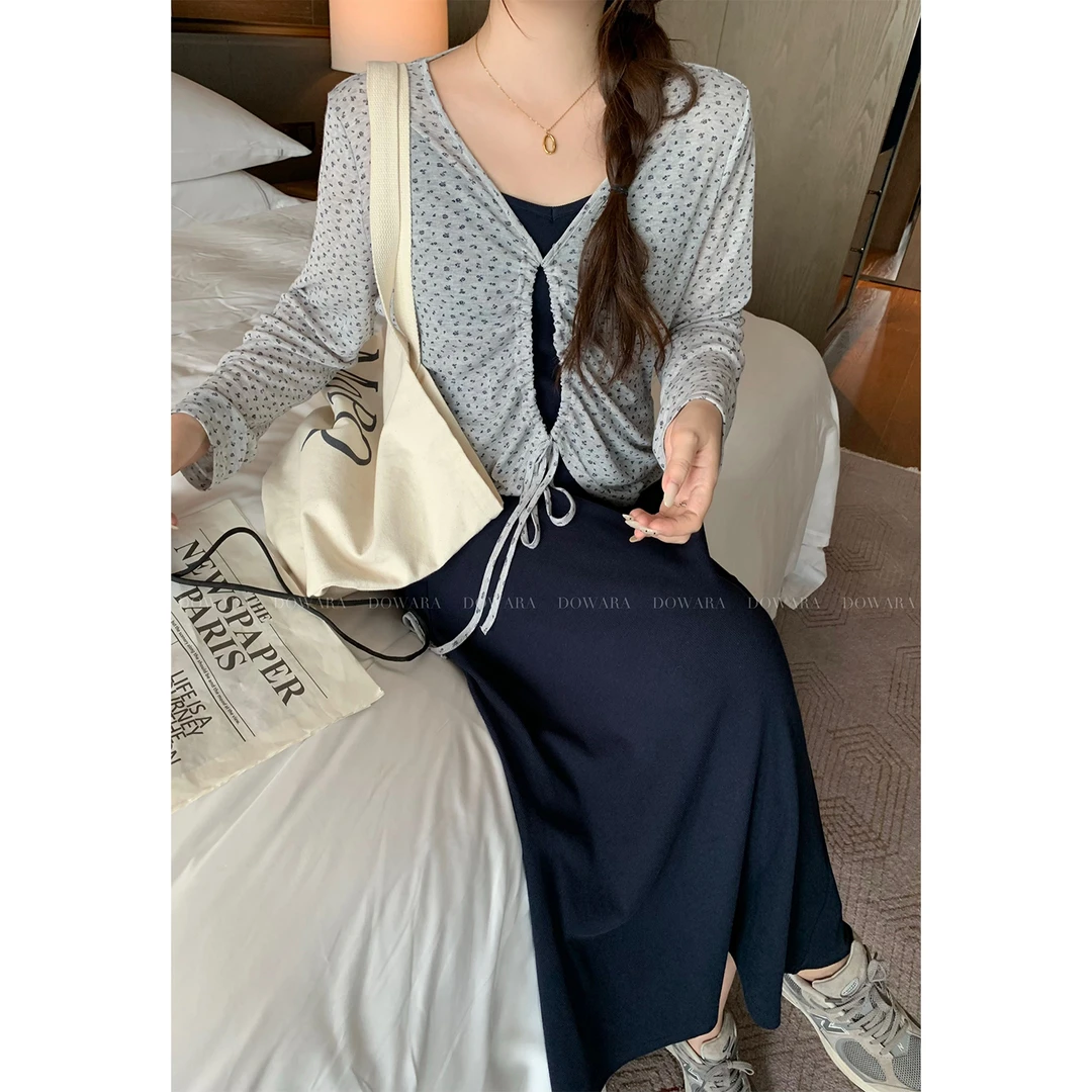 现货折扣5129D大婉酱微胖定制&千千薄款罩衫设计感长袖上衣