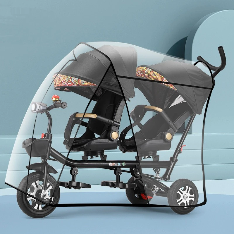 1 2 3岁宝宝双人车儿童推车双胞胎婴儿手推车可骑可折叠遛弯神器