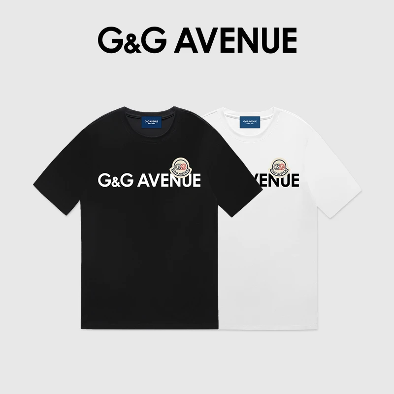 G&G AVENUE 国际轻奢潮牌夏季纯棉短袖T恤男女同款logo印花上衣