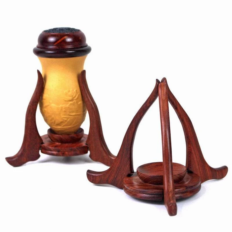 红檀木鸡心棒子葫芦托架底座鸣虫葫芦托架三角支架托架