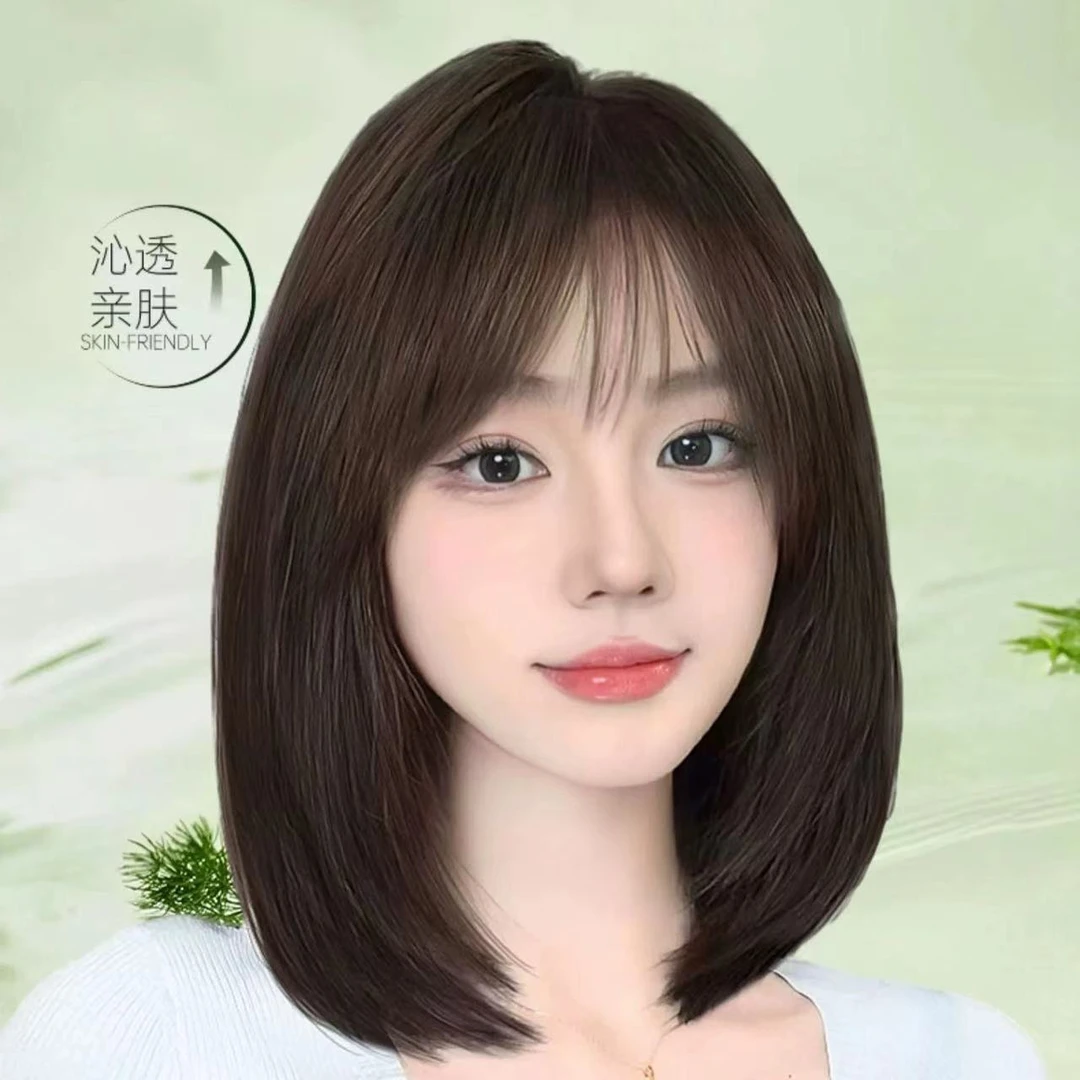 【全手织】锁骨发假发女全真发头套手织短发造型许昌减龄透气轻薄