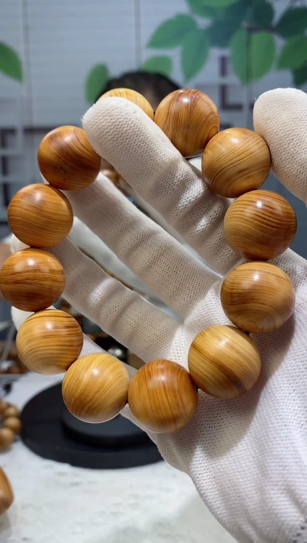 【闪购商品】柏木（崖柏）手串/手链20红油素纹手串51克