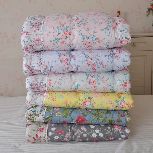 韩式印花香薰莫代尔纤维包边柔软双人春秋被保暖顺滑被子亲肤贴身