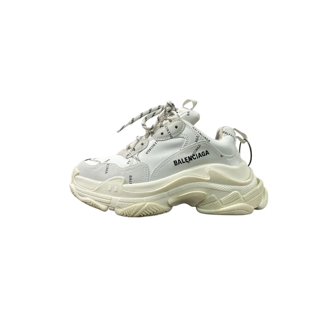 【福利】36码 BLCG/巴黎世家 triples 白色弹幕老爹鞋 95新 re7191