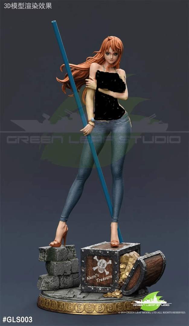 【小黑GK】私人订制 绿叶 海贼王 1/4 娜美 娜美的宝藏手 办雕像