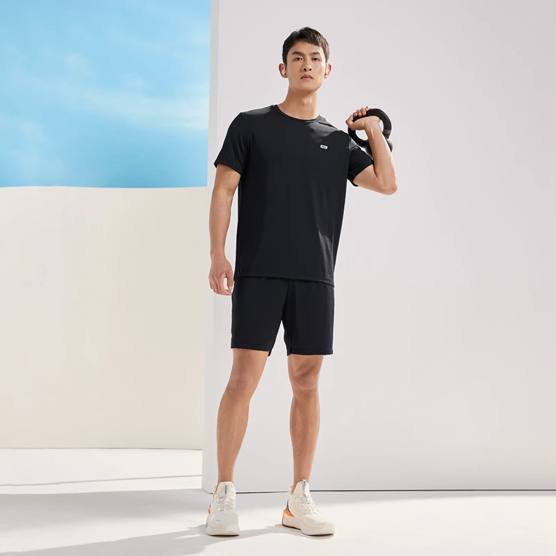 361°男子运动服套装夏季健身舒适百搭轻薄透气短袖短裤套装