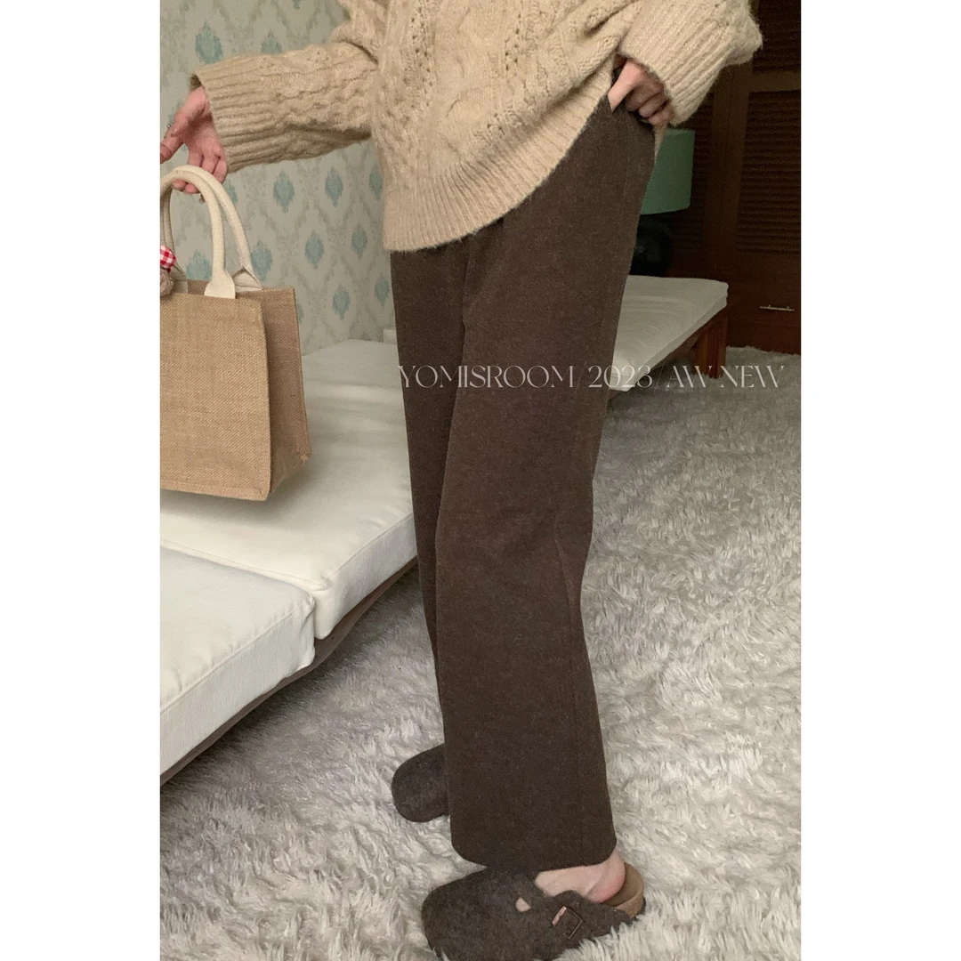 YOMI小个子定制【左岸慢调】休闲裤显瘦百搭宽松冬季复古时尚