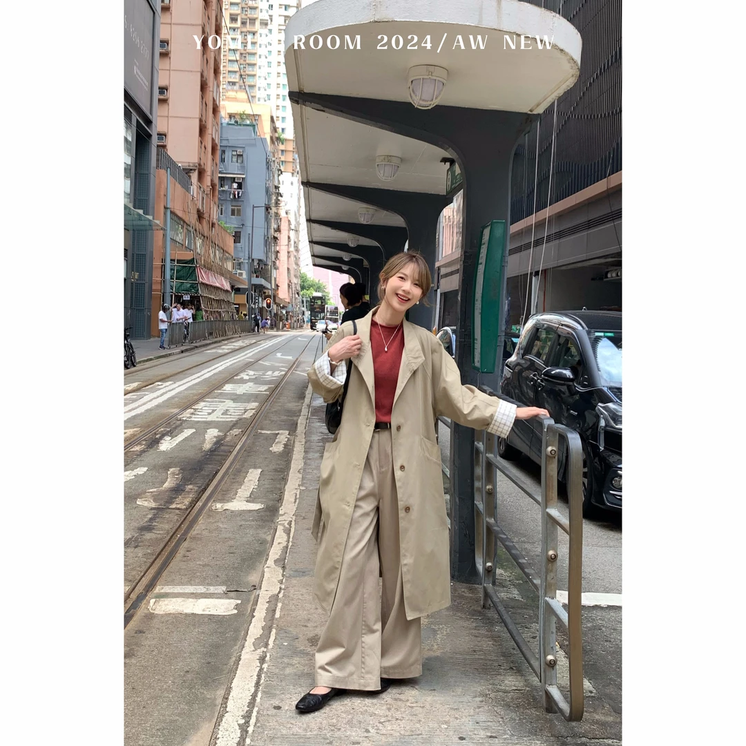 【现货】YOMI小个子定制【惬意摩登】设计感小众秋季风衣小个子穿搭