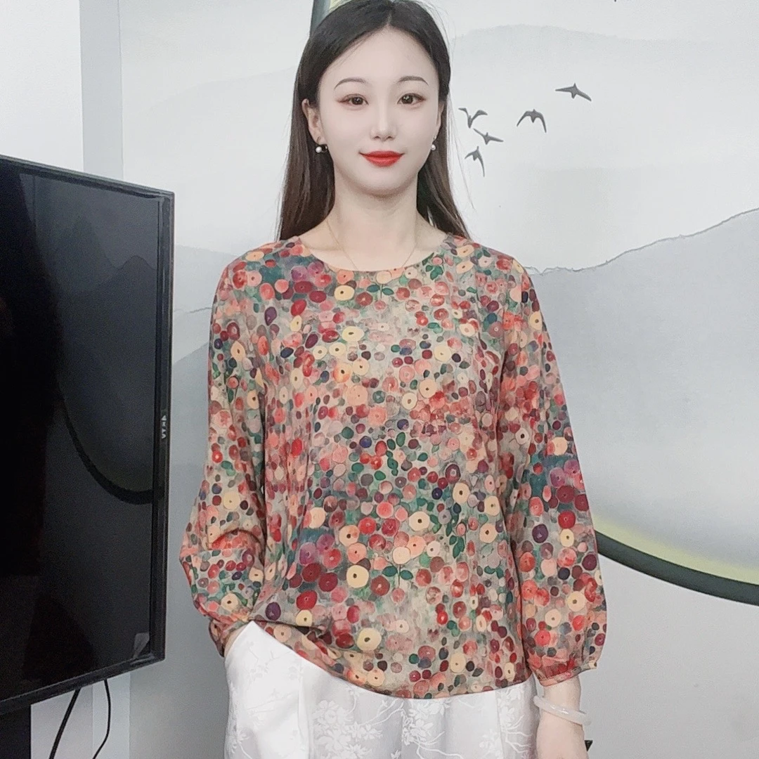 （金元）秋季新款长袖T桖大码显瘦洋气减龄时尚妈妈装休闲女装