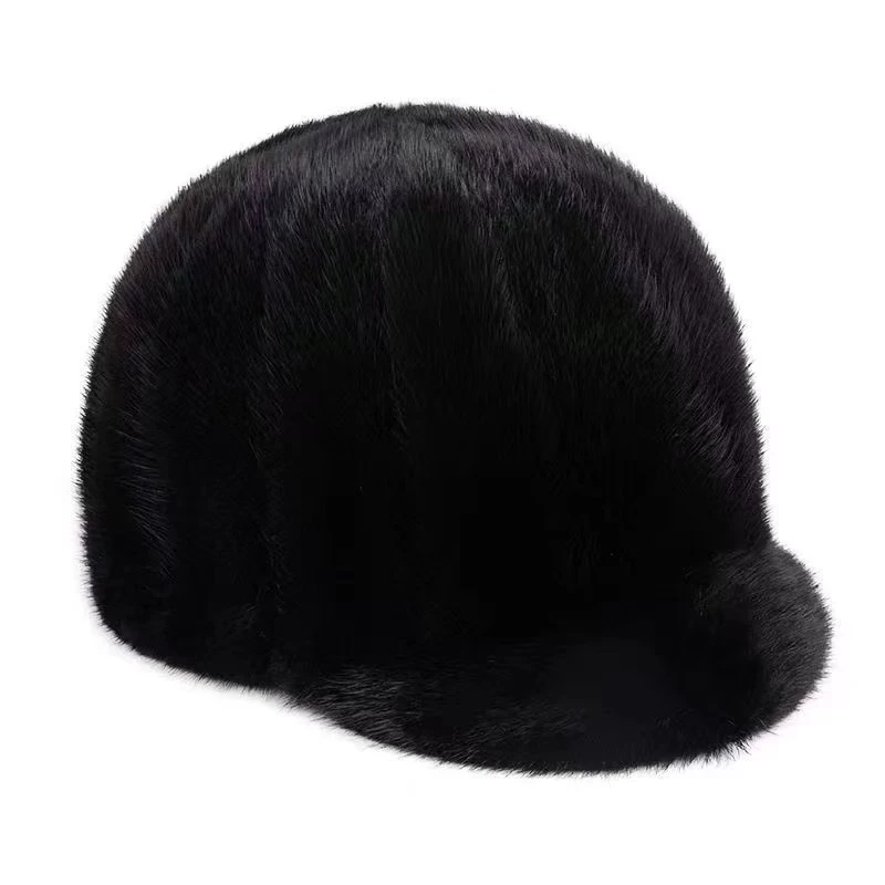 新款貂毛帽子男士骑士帽高端大气上档次水貂帽子加厚保暖