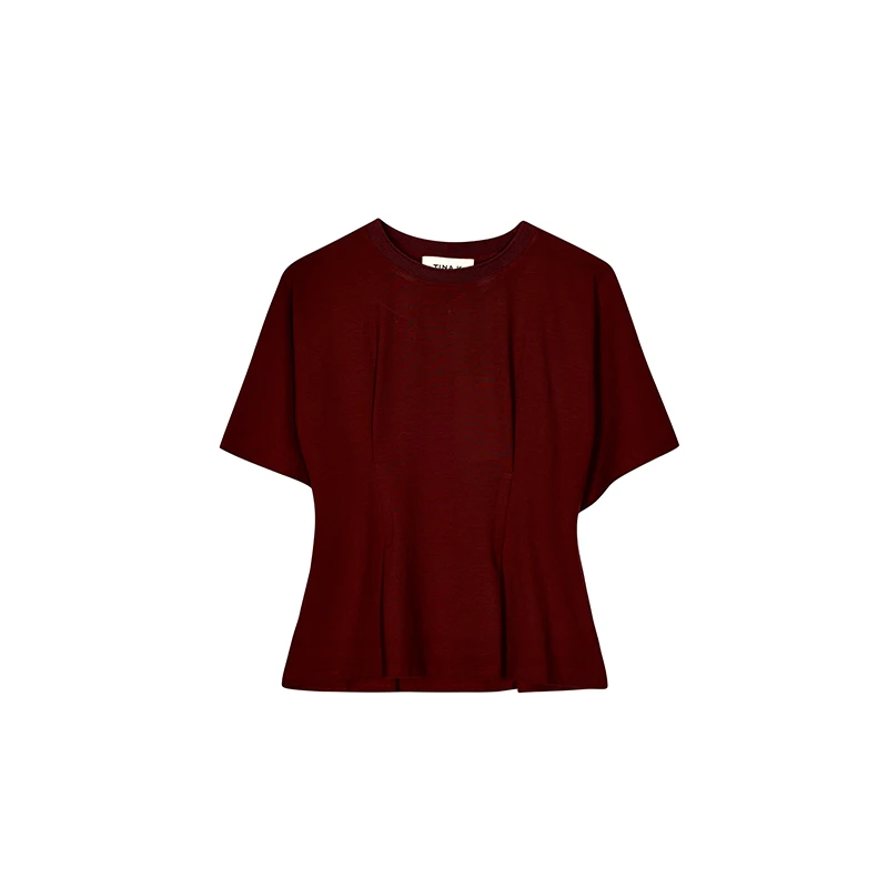 TinaK小众设计师春夏高级感T恤圆领刺绣宽松极简风女 TX124188