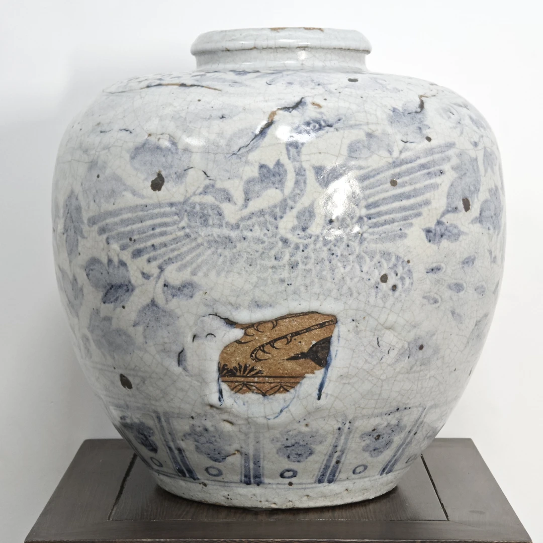 凤凰牡丹 元青花 大罐