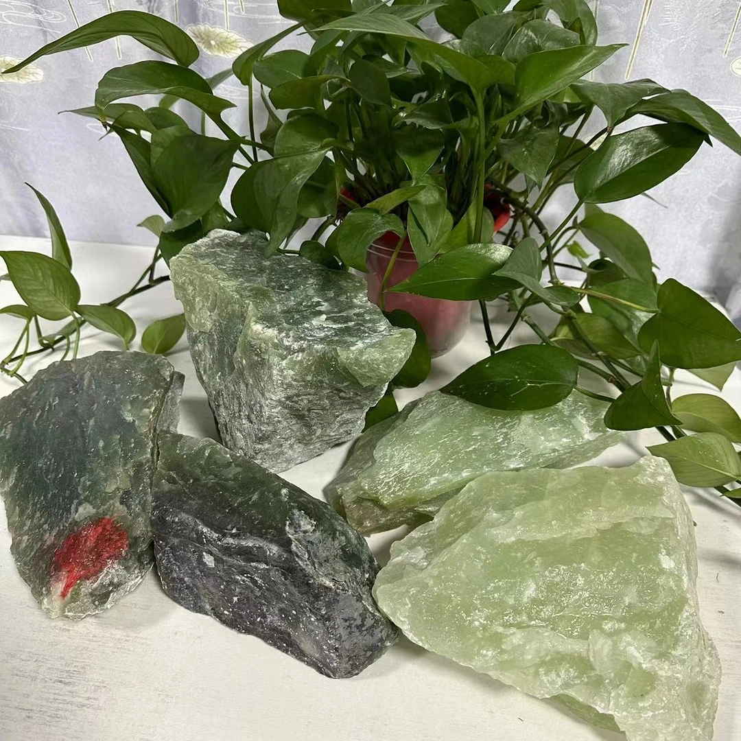 【飞总福利】蛇纹石玉未镶嵌多样性随机发一个定制玉石摆件 022