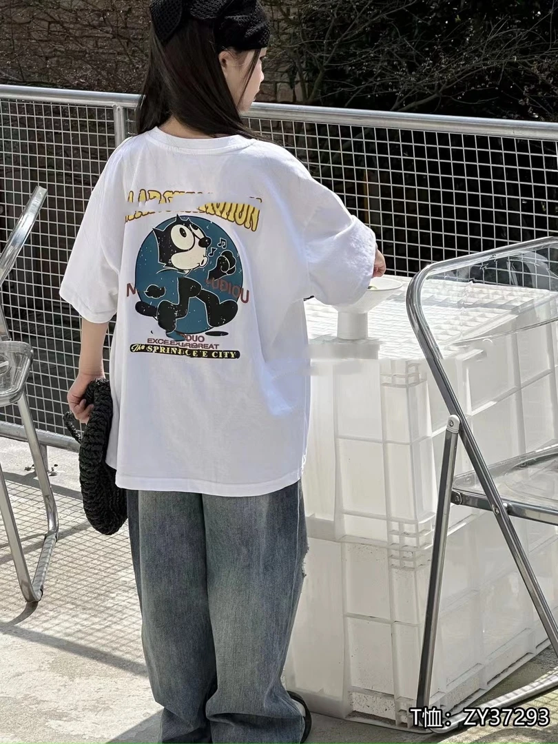 中大童牛37293男女童洋气时尚休闲百搭宽松短袖T恤