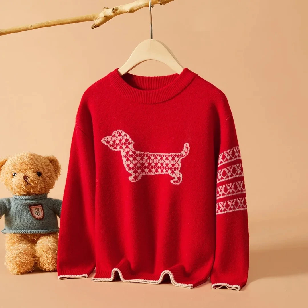 秋冬圆领卡通动物可爱百搭儿童羊毛衫24DAK0899