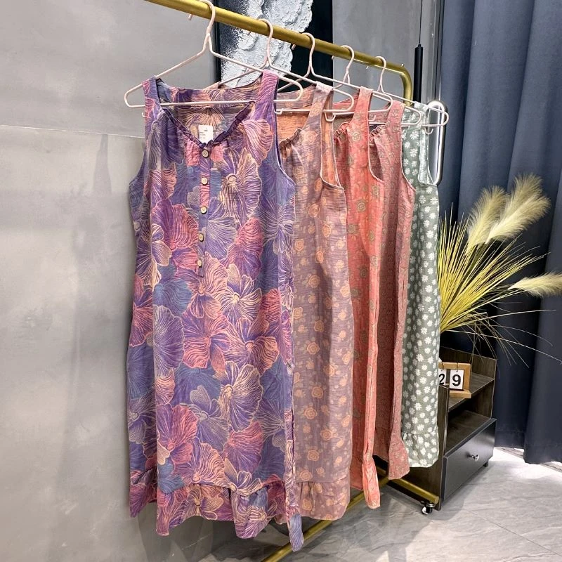 家居裙双层纱色织大提花设计师款长款成人长袖加厚