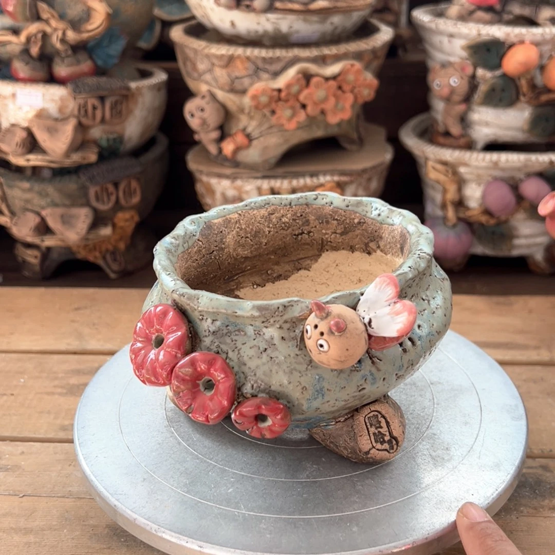 红陶嘻哈多肉花盆