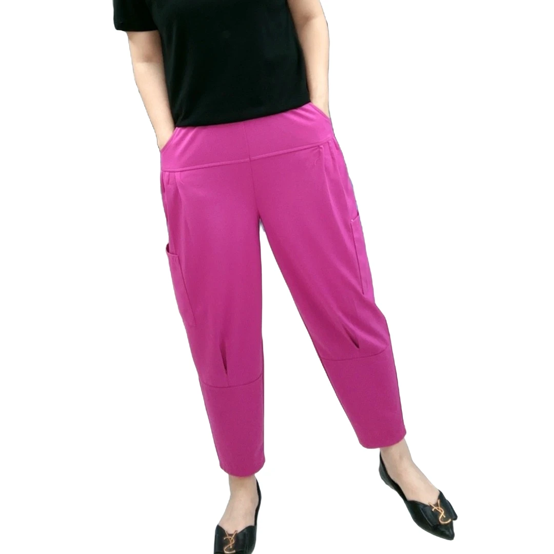 哈伦裤女夏季薄款宽松高腰大码女裤胖中年妈妈裤子休闲萝卜长裤