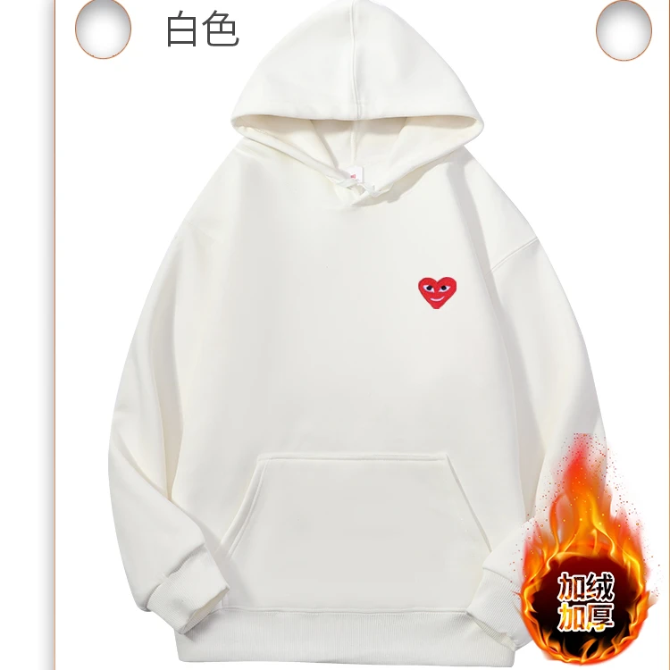 加绒帽衫卫衣长袖连帽潮流加厚宽松情侣百搭休闲